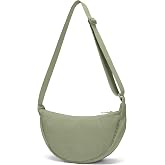 YIKOEE Crescent Bag for Women Small Sling Crossbody Nylon Bag | Round Mini Shoulder Bag for Travel, Casual Fanny Pack with Half Moon Shape