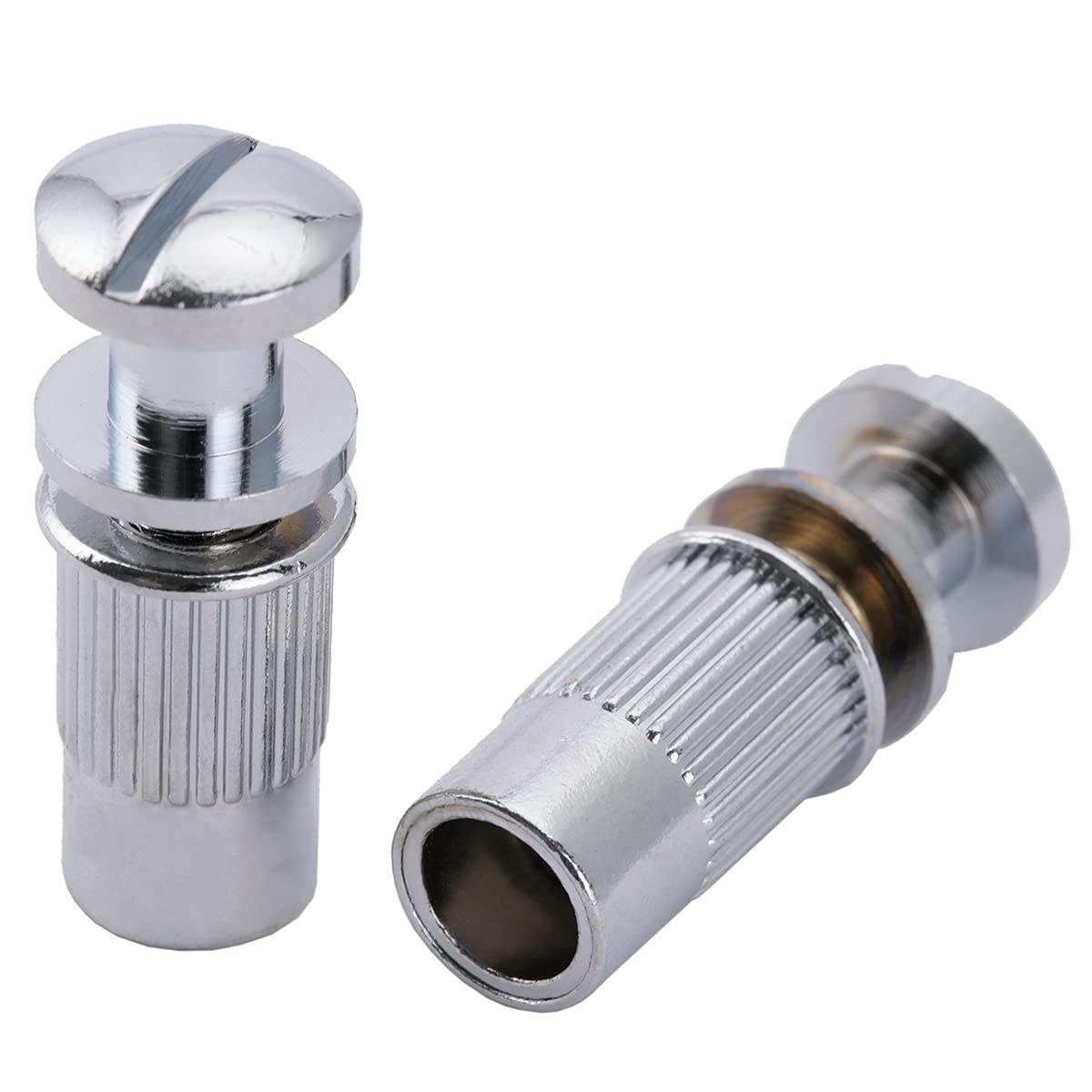 Musiclily Pro M8 Metric Wraparound Bridge Mounting Studs and Inserts Bushings for Epiphone Les Paul Style Electric Guitar, Chrome (Set of 2)