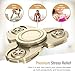 XDesign Tri-Spinner Fidget Focus Toy Stress Reducer for Kids and Adult [Premium Metal Frame] Easy Flick and Spin Figit Hand Finger Toys, Perfect for Class, Work, Home [Metal-Alloy Series] - Gold