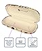 JAVOedge Beige Owl Fabric Print Eyeglass Clam Shell Style Case with Bonus Mircofiber Cleaning Cloth