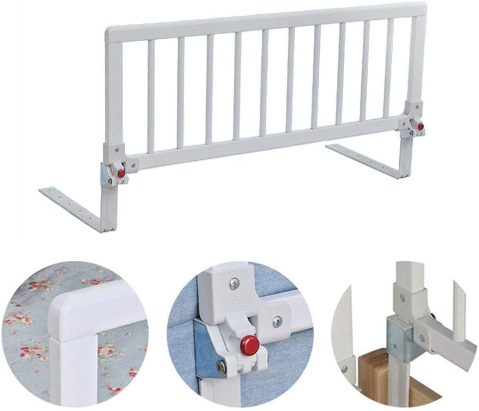 YIKEY Bed Rails Safety Side Guard, Folding Wooden Safety Railing for Children's Elderly, Anti