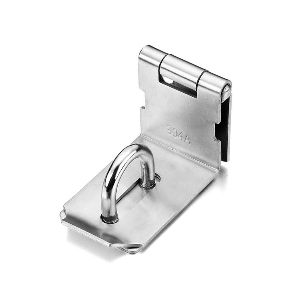 FUJIE Heavy Padlock Hasp 90 Degree Right Angle Door Clasp Door Latch Door Lock for Doors and Windows, 304 Stainless Steel, Silver - ZS0928-1