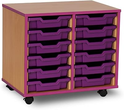 Office Needs Direct Monarch Mobile Tray Storage Unit 12 Purple Trays