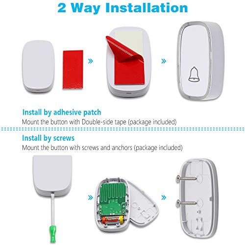 Anko Wireless Doorbell, Plug and Play Waterproof Door Bell Kit, 1000
