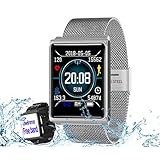 Smart Watch, Fitness Tracker Heart Rate & Blood Pressure & Sleep Monitor Compatible iOS & Android, Waterproof Steel Activity Tracker Color Screen, Calorie/Step Counter Men Women Kids
