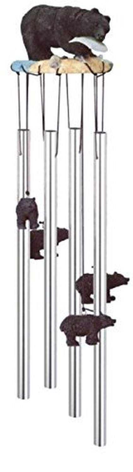 StealStreet SS-G-41634, Round Top black Bear Hanging Garden Decoration Wind Chime