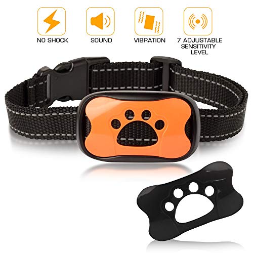 EZdogT Bark Collar – Effective New Collar Stops Barking. Humane with No Shock for Small Medium Large Dogs. Easy to Use with 7 Sensitivity Levels, Vibration, Sound. Latest Technology with Upgraded Chip