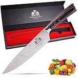 MRKPRESTIGE Chef Knife 8 inch Chefs Knife High Carbon Stainless Steel Kitchen knife - Suitable for Chopping, Slicing, Dicing, Cutting Meat, Bread, and Veggies