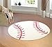 Furnish my Place Baseball Round Play Area Rugs for Kids | Round Shaped | Kindergarten Classrooms and Playrooms | Contemporary | Multicolor | (Baseball 3'3
