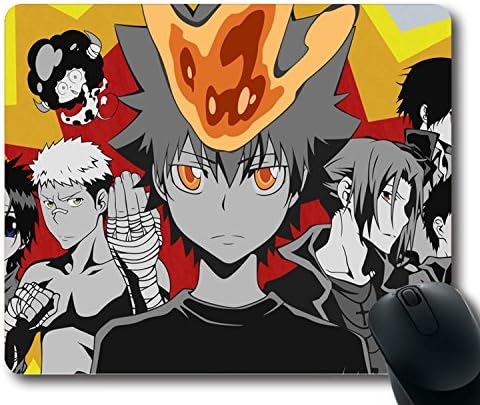 Custom Gaming Mouse Pad with Anime Katekyo Hitman Reborn Ghost Boy Crowd Background Non-Slip Neoprene Rubber Standard Size 9 Inch(220mm) X 7 Inch(180mm) X 1/8(3mm) Desktop Mousepad Laptop Mousepads Comfortable Computer Mouse Mat