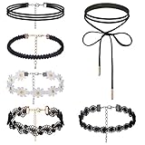 Choker Necklace Black Velvet Choker Set Necklaces for Women Girls(1-10 Pcs)