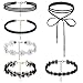 Choker Necklace Black Velvet Choker Set Necklaces for Women Girls(1-10 Pcs)