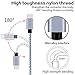 USB Type C Cable, 3Pack 12 inches Short Nylon Braided Cord Lightning Cable USB Type A to C Charger for Macbook, LG G6 V20 G5,Google Pixel, Nexus 6P, Nintendo Switch, Samsung Galaxy S8+ (Silver)