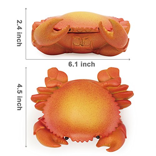 Rabbitroom Cigarette Ashtray with Lid, Creative Cigar Ash Tray, Cute Resin Ash Holder for Indoor Outdoor Home Office and Car (Crab) - Thumbnail 2
