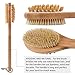 FIXBODY Bath Shower Body Brush, Loofah Back Scrubber and Face Sponge Pad, Boar Bristles and Bamboo Handle, Use Wet or Dry Skin (3PCS)
