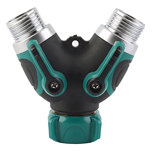 Garden Hose Splitter, FOME 2 Way Hose Connector Splitter Y Hose Splitter with 3/4 Connector Expandable Water Hose Multi-Function Spray Nozzle Double Latex Pipe 2 Way Y Hose Splitter for Home Garden