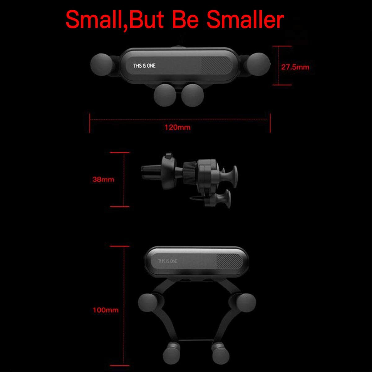 Gravity Air Vent Cell Phone Holder For Car Universal Car Phone Holder Compatible For Iphone 11 Pro Xs Max Xr X 8 And Galaxy S10e S10 Plus Black Gravity Car Phone Mount Auto Retractable Hands Free