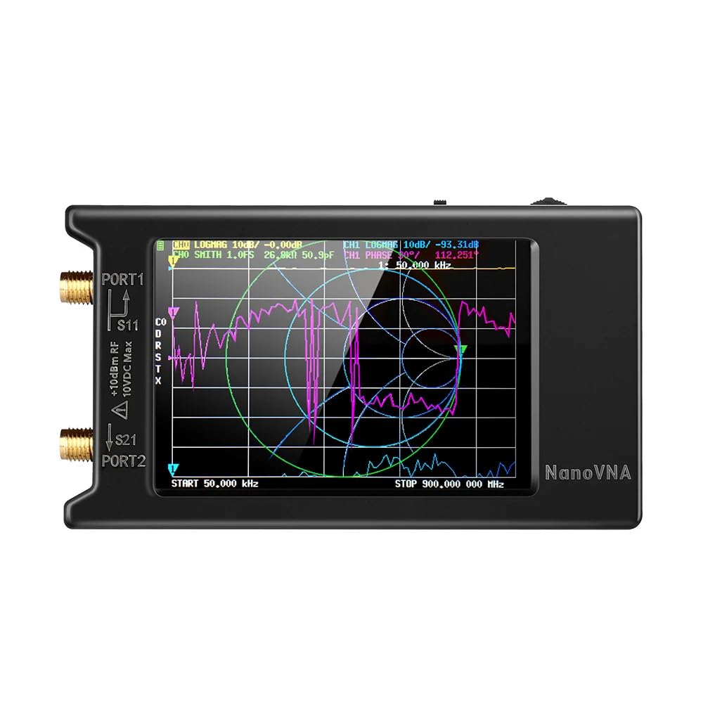 Nanovna-H Vector Network Analyzer, Touch screen, 10KHz-1.5GHz MFHF VHF UHF Antenne Analyzer, Met 5000MAh meten S-Parameter Voltage SWR voor Smith Chart
