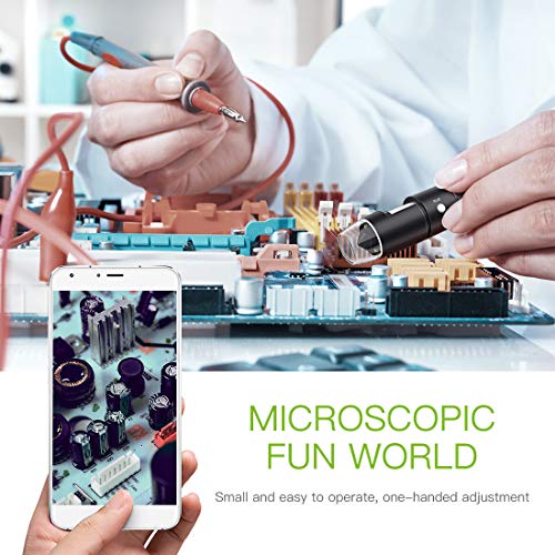 USB Microscope, KinCam 1080P Digital Microscope Up to 1000X Zoom 1080P 2.0 MP with 8 Adjustable LED Lights and 3-in-1 Micro USB/Type-C/USB, Compatible with Windows 7 8 10, Mac and Android - Thumbnail 2