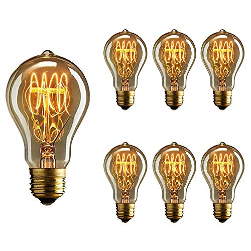 Dimmable 40W Edison Light Bulbs A19 Filament Vintage Bulb Antique Style