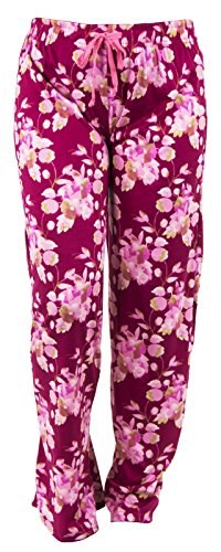 Hello Mello Trendy Womens Loungewear Pants with Luxurious Soft Fabric and Adjustable Elastic Waistband - Cherry Blossom - Small/Medium