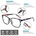 Blue Light Blocking Glasses 2 Pack Anti Eye Strain Minimize Headache UV Blocking Computer Reading Gaming Eyeglasses, Men/Women (Black&Flower)