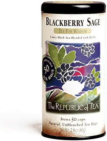 The Republic of Tea Blackberry Sage Black Tea 50-Count 2.8 oz each (1 Item Per Order)