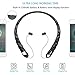 Bluetooth Headphones DolTech Wireless Headphones with Retractable Earbuds Neckband Headset with Mic Sport Sweatproof Stereo Earphones (16 Hours Work Time, Noise Cancelling, Bluetooth 4.1) (Black)