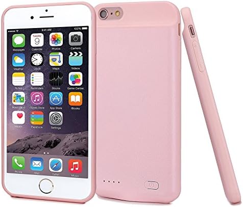 IPhone 6/6S Battery Case, USUPER Ultra Slim 2800mAh Capacity Rechargeable Battery Case with Magnetic (car) Mounts Lightning Cable Input Mode for Apple IPhone 6/6S 4.7" Pink