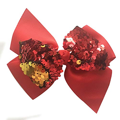 Sequin Hair Bows Baby Ribbon Bow Hair Clip Girl's Hair Bows Alligator Clips 12pcs By Yazon - Thumbnail 2