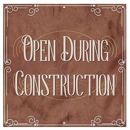 Amazon Com Cgsignlab Open During Construction Victorian Card