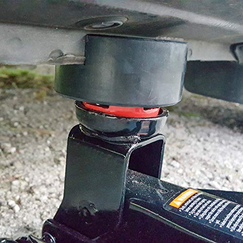 Universal Rubber Floor Jack Pad Adapter - Slotted For Car/Truck Frame Rails, Protects Vehicle