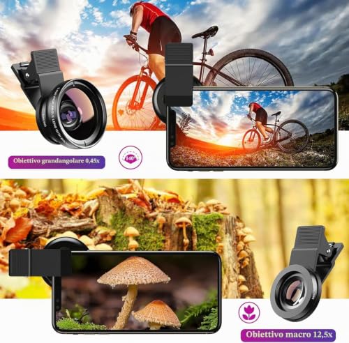 APEXEL 2 in 1 Camera Lens 12.5X Macro Phone Lens 0.45×Wide Angle Lens for Samsung Galaxy S10