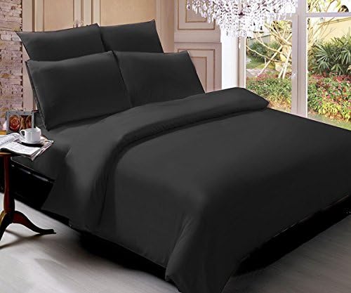 Swan Comfort Premier 1800 Series 4pcs Bed Sheet Set - Wrinkle, Fade, Stain Resistant - Hypoallergenic (Twin, Black)