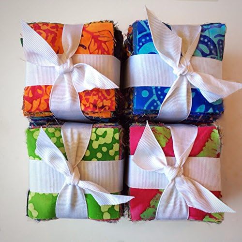 200 Assorted BATIK pre cut charm pack 2.5" squares 100% cotton fabric quilt