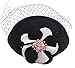 Aniwon British Style Wool Pillbox Hat Cocktail Party Wedding Flower Veil Fascinator for Women