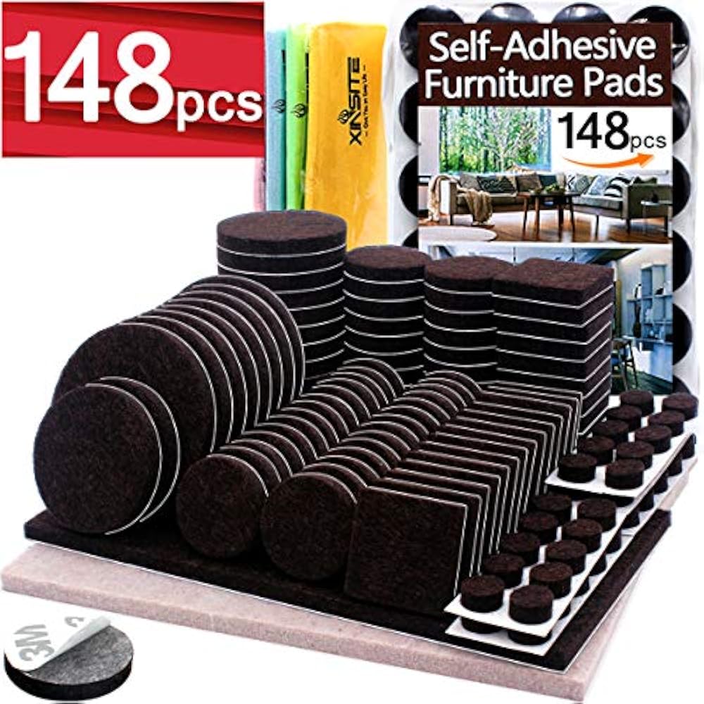 Furniture Pads 148 Pcs Self Adhesive Brown Felt Anti Scratch Chair Leg