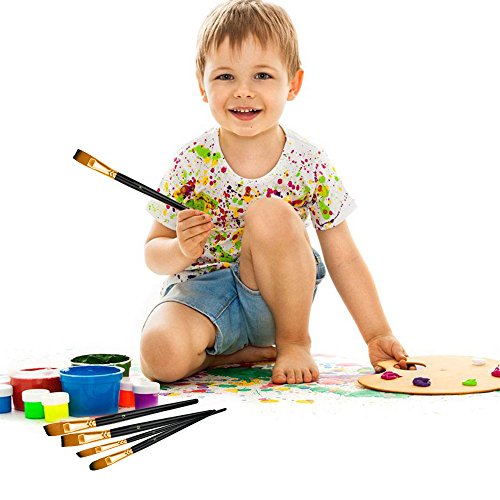 15 pcs Painting Brushes Set Art Paint Brush Kit with Case,Painting Knife,Watercolor Sponge and Palette for Painter Artist Painting,Wooden Handle Brush