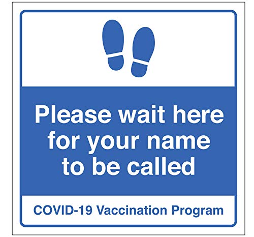 Please wait here for your name to be called Floor graphic 300x300mm