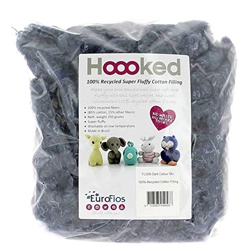 Hoooked 100% Recycled Fluffy Cotton Filling - Storm (Blue)
