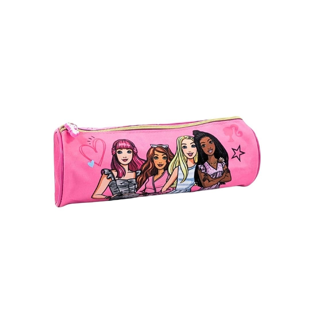 mybagstory – Pencil Case for Girls Barbie – Pink – Child – School – Primary – Kindergarten – Daycare – Girl's Pencil Case – Size 22 cm – Gift Idea, Barbie - Pink, Enfant
