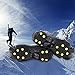 Wistar Hiking Cleats Ice Grippers Traction Ice Cleat and Tread Grip for Snow & Ice Black Rubber Spike Shoes and Boots