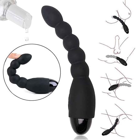 Analkugeln Analvibrator Prostata Massage mit Vibration, Silikon - Analperlen mit 5 Flexibel Kugeln für Frauen und Männer