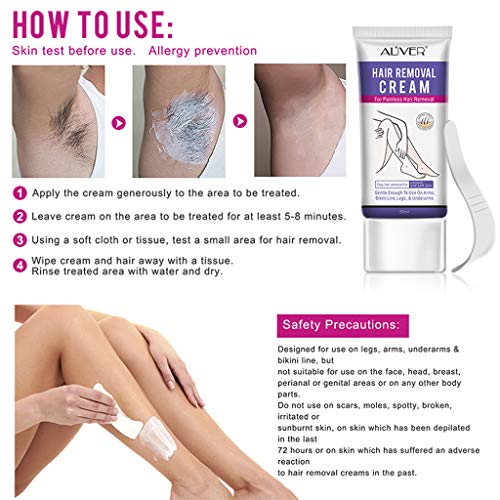 NedolQ's 100% Natural Painless Permanent Depilatory Cream Soft Skin Hair Removal Ointment for Axillary Hair Legs Feet Hair and Thighs (Color) - Thumbnail 5