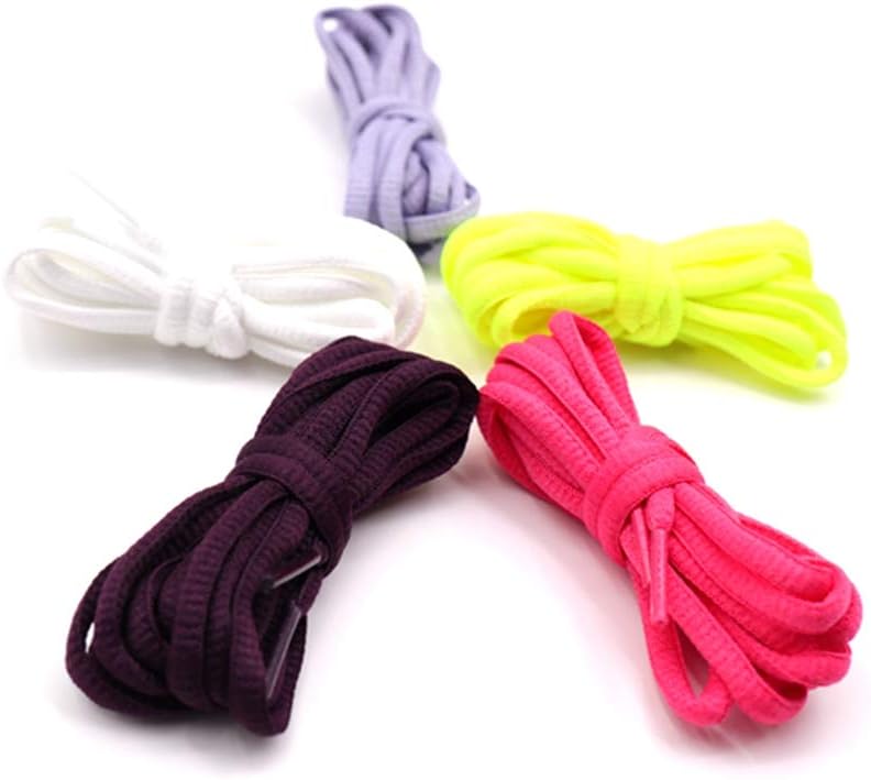 5 Pairs Pack Half Round Athletic Shoelaces Oval Shoe Laces for Sneakers