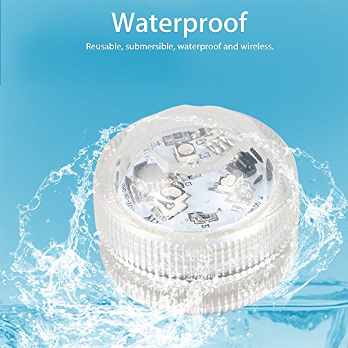 Sxstar 12pcs Submersible LED Lights,Waterproof Underwater Lights,Battery Powered RGB Colour Changing Tea Lights with IR Remote Control for vase, bowls, aquarium and party decoration