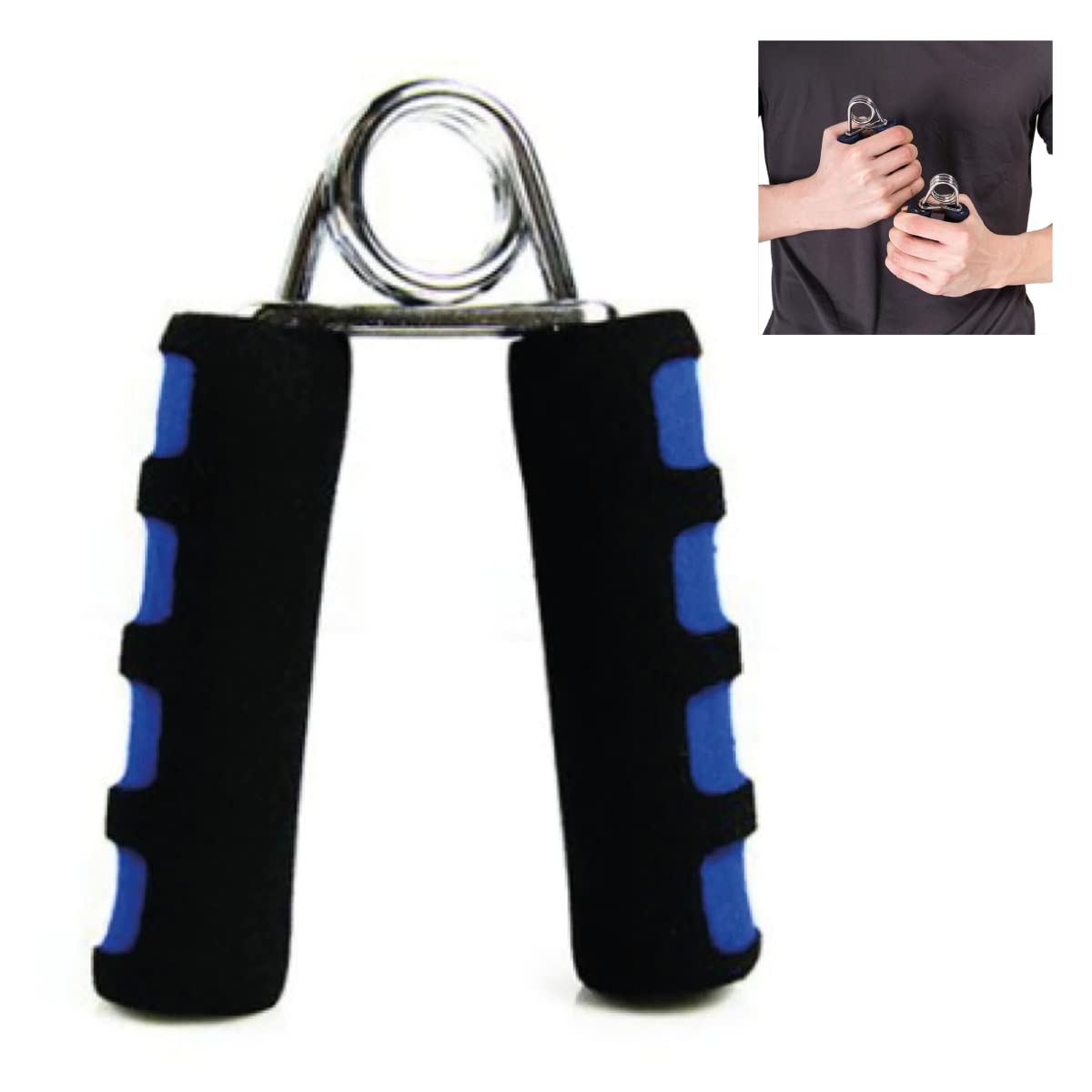 Pitbull Hand Gripper - Mittel Tension, Blue/Black Metal Fitness Grip Strengthener for Hands, Fingers, Wrists & Forearms