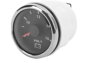 Keenso Marine Voltmeter Gauge, 52mm 8-16V Pointer Waterproof Voltmeter with 7 Colors Backlight for Boat RV Car 9-32V