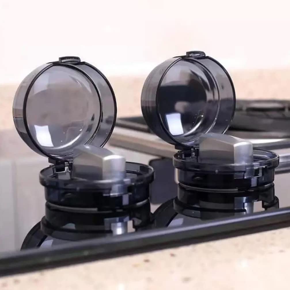 DOITOOL Switch Cap Stove Knob Safety Covers Black Kitchen Stove Gas Knob Covers Safety Toddler Baby Proof Kitchen Safety Guard for Home Kitchen Resistant Black 4pcs Protection Gas Knob Cap