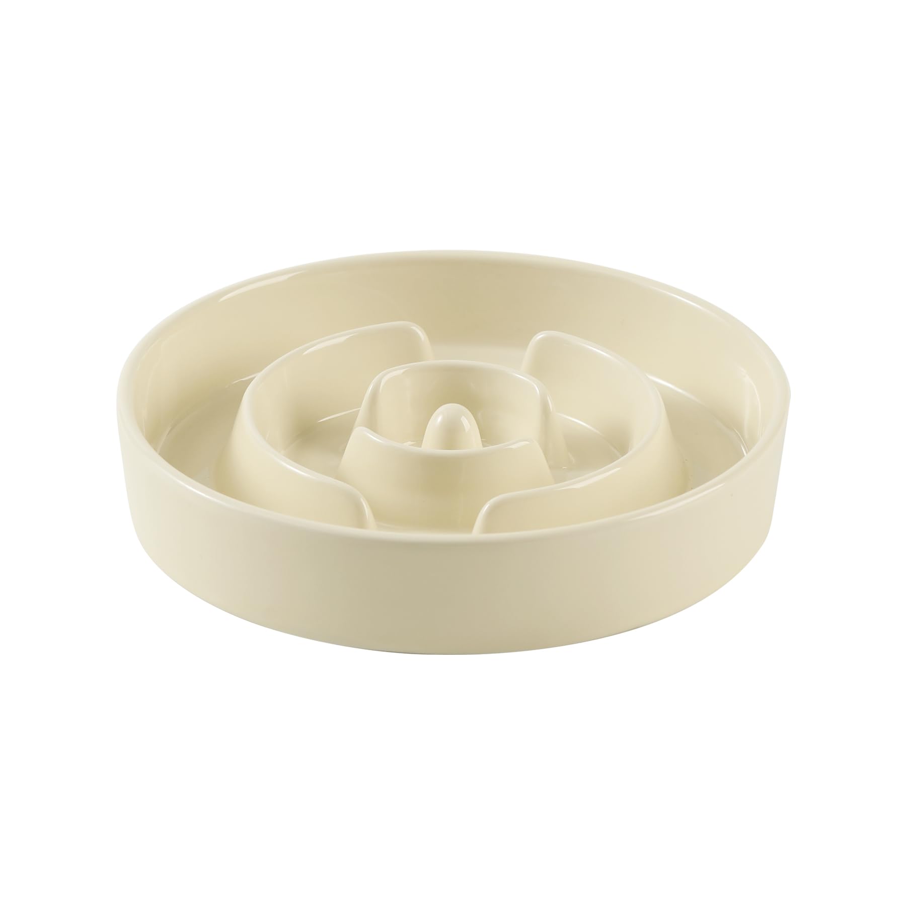 Photo 1 of Havniva 7.3inch Ceramic Slow Feeder Dog Bowl for Medium and Large Breed, Puzzle Dog Food Dish, Anti-Gulping, Pet Slow Feeder, Stop Bloat, Preventing Choking (Single Bowl-Beige)
